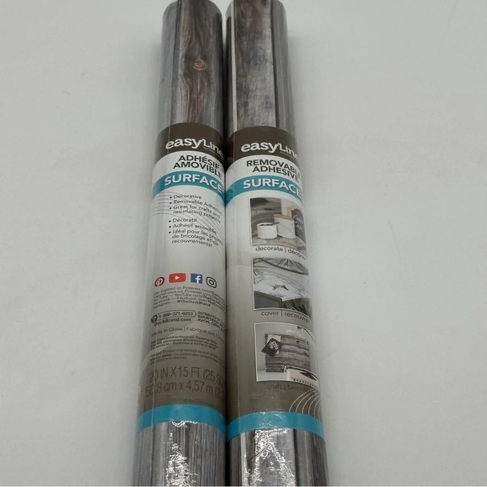(2)EasyLiner Brand Contact Paper Adhesive Shelf‎ Liner 20 in. x15 ft. Wood
